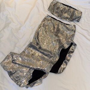Women’s Silver Sequin Skirt Set
